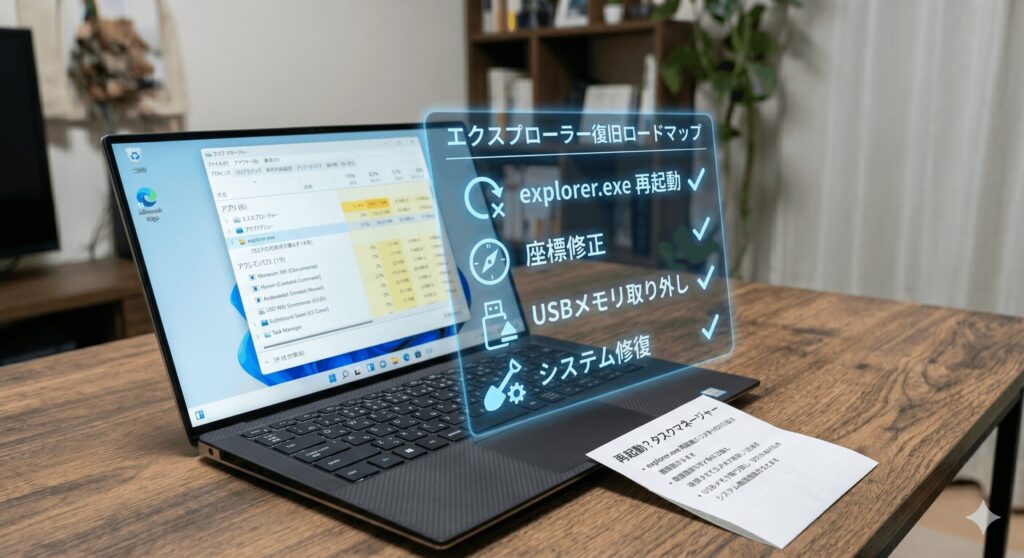 エクスプローラー 表示されない原因