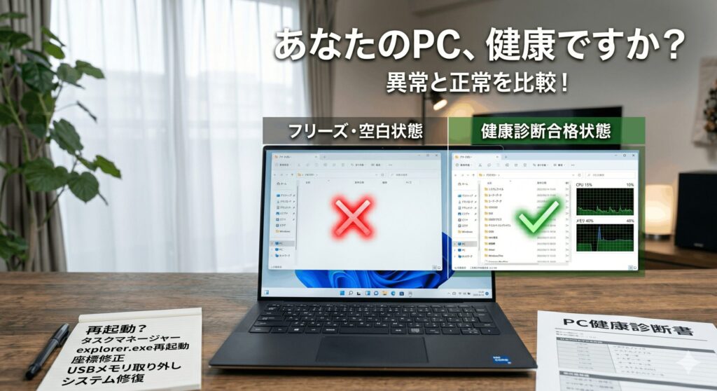 エクスプローラー 表示されない解決法