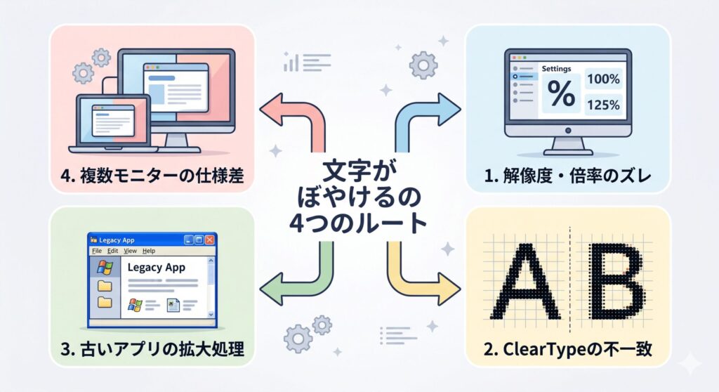 文字がぼやける4つのルート