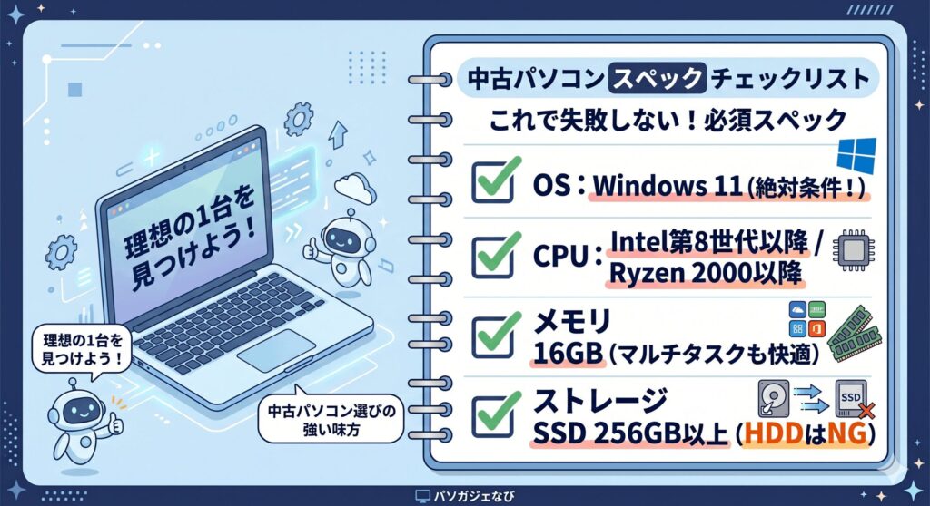 中古パソコンスペック