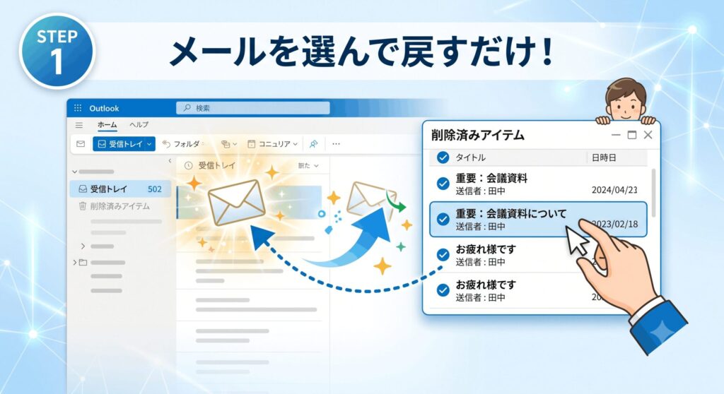 メールを戻す