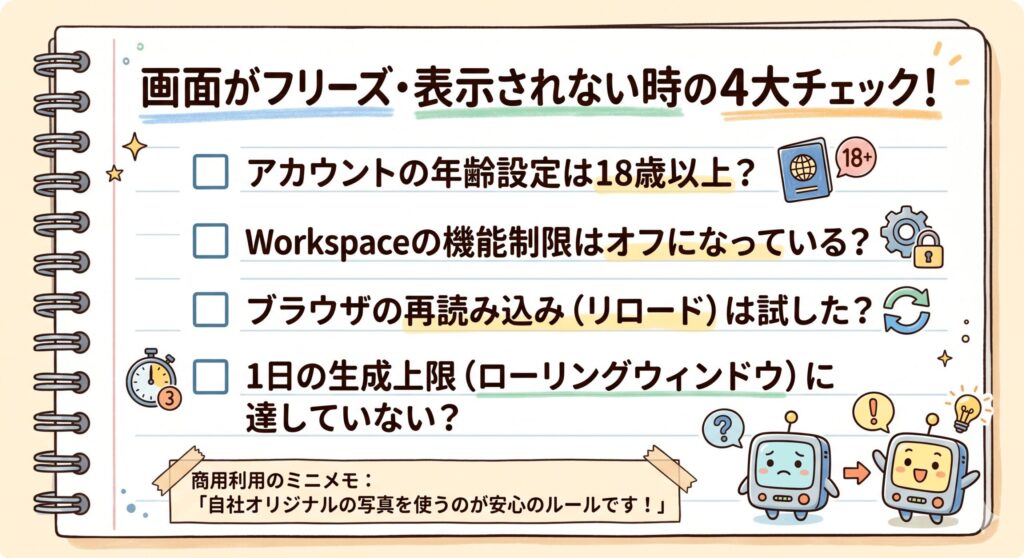 画面がフリーズ