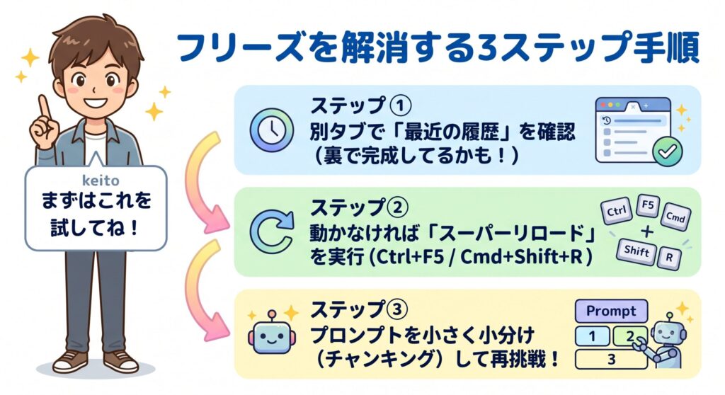フリーズ解消