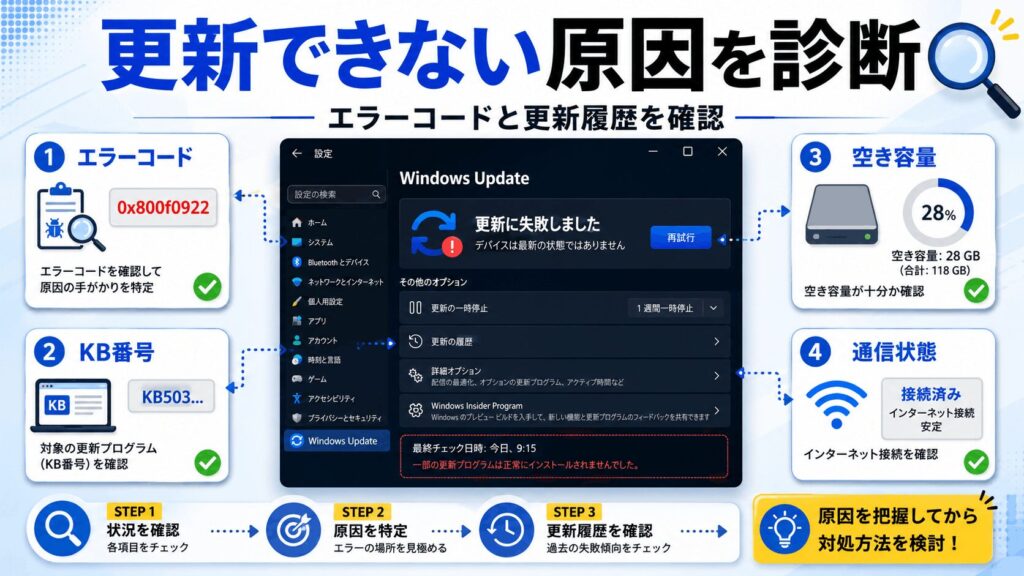 更新できない原因